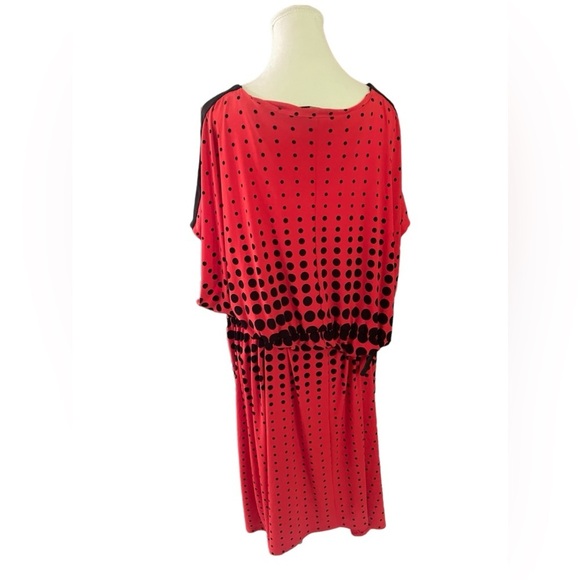 Women’s LANE BRYANT Red Polka Dot Dress Size 26/28 with belt - Picture 3 of 8